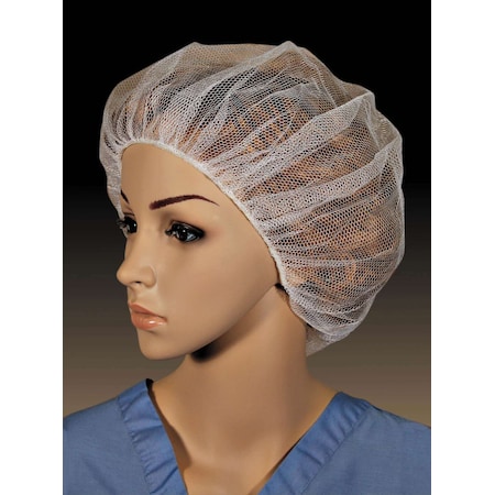 28 Polyester White Honeycomb Hairnet, PK1000